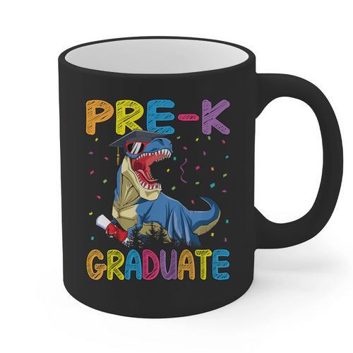 Kids Pre-K Graduate Dinosaur T-Rex Pre Kindergarten Graduation Graphic Print Coffee Mug - Best Gift Smart