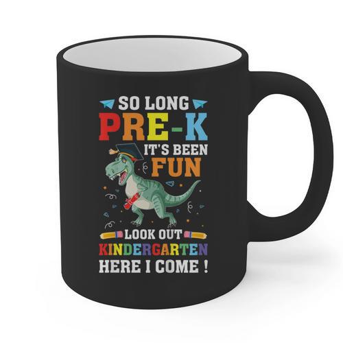 Kids So Long Pre-K Preschool Graduation Kindergarten Here I Come Graphic Print Coffee Mug - Best Gift Smart