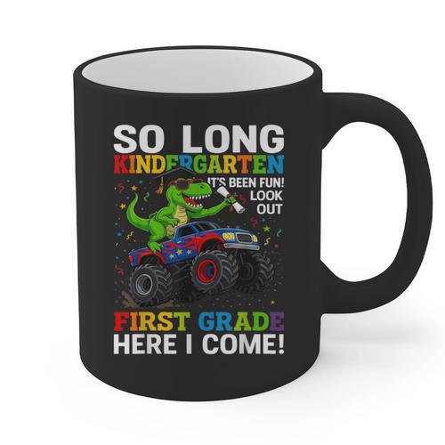 Kindergarten Graduate 2025 Kindergarten Graduation Dino Trex Graphic Print Coffee Mug - Best Gift Smart
