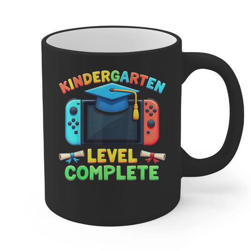 Kindergarten Level Complete Graduation Class 2025 Gamer Boys Graphic Print Coffee Mug - Best Gift Smart