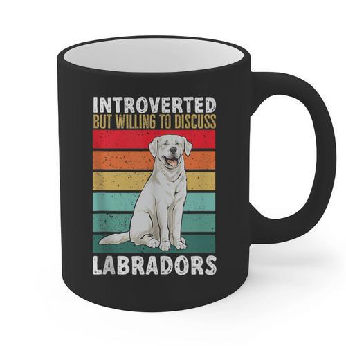 Labrador Retriever Introvert White Lab Graphic Print Coffee Mug - Raresse