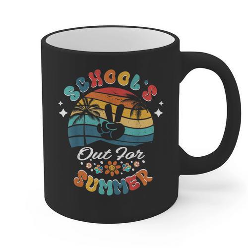 Last Day Of School Groovy Graduation School's Out For Summer Graphic Print Coffee Mug - Best Gift Smart