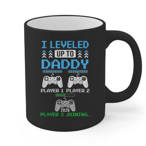 Leveled Up To Daddy Again Gamer Dad Est 2026 Graphic Print Coffee Mug - Father's Day Fun