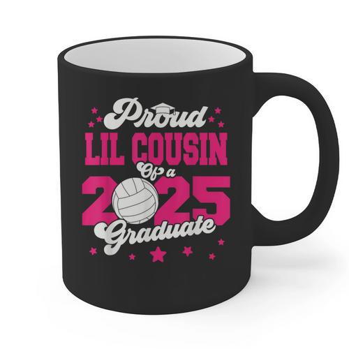 Lil Cousin Of a 2025 Graduate Prom Graduation 25 VolleyBall Graphic Print Coffee Mug - Best Gift Smart
