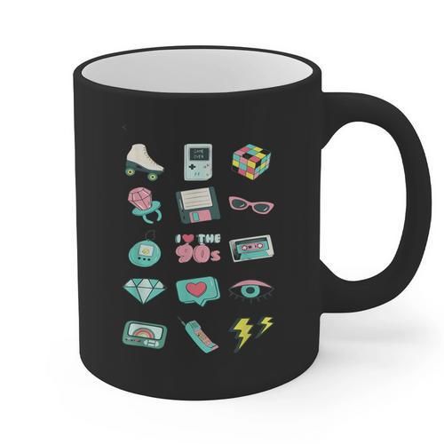 I Love The 90s Old For Nostalgia Fans Graphic Print Coffee Mug - Figerry