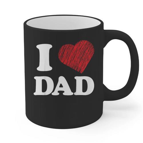 I Love Dad Graphic Print Coffee Mug - Father's Day Fun