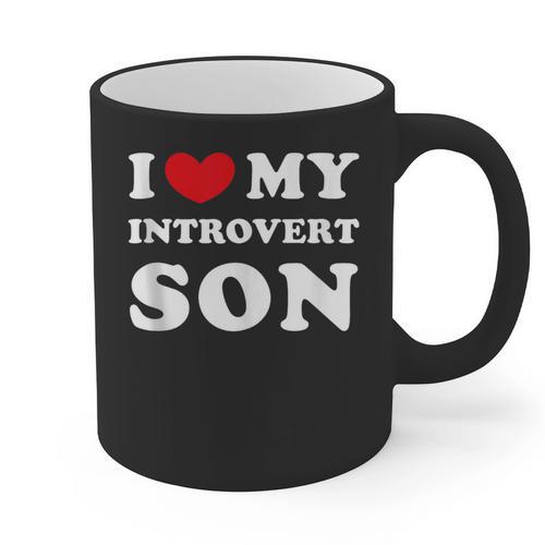 I Love My Introvert Son I Heart My Introvert Son Graphic Print Coffee Mug - Raresse