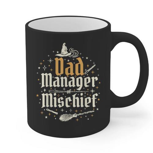 Magical Dad Manager Of Mischief Birthday Boys Girls Graphic Print Coffee Mug - Father's Day Fun
