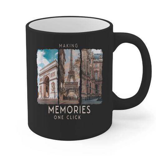 Making Memories In Paris Photo Nostalgia Travel Humor Graphic Print Coffee Mug - Figerry