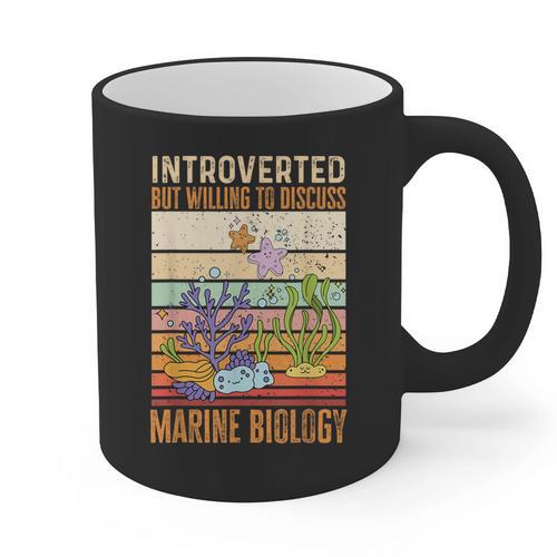 Marine Biology Ocean Introvert Marine Biologist Graphic Print Coffee Mug - Raresse