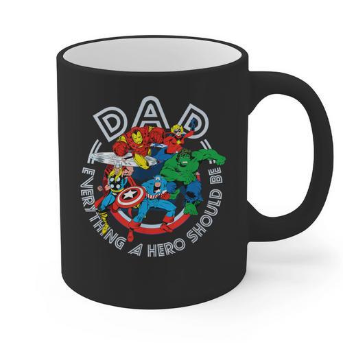 Marvel Comics Retro Classic Father's Day Avengers Hero Dad Graphic Print Coffee Mug - Father's Day Fun