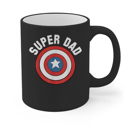 Marvel Father's Day Super Dad Captain America Shield Graphic Print Coffee Mug - Father's Day Fun