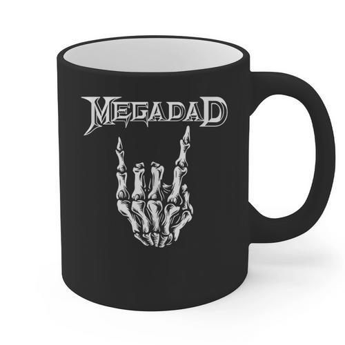Megadad Retro 90s Hard Rock Band Heavy Metal Father's Day Graphic Print Coffee Mug - Father's Day Fun