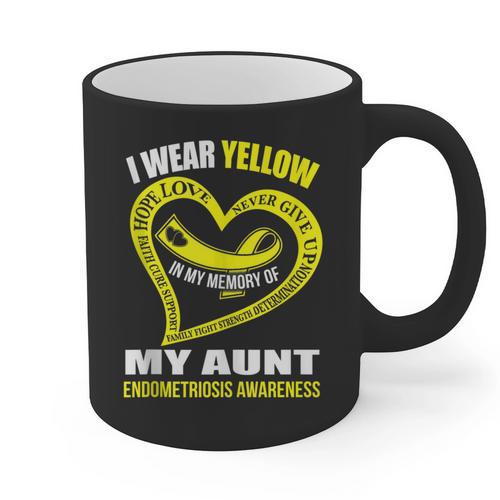 In My Memory Of My Aunt ENDOMETRIOSIS AWARENESS Graphic Print Coffee Mug - Easessy