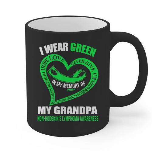 In My Memory Of My Grandpa NON-HODGKIN'S LYMPHOMA AWARENESS Graphic Print Coffee Mug - Easessy