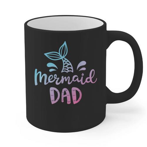 Mermaid Dad Merman Daddy Dad Family Matching Birthday Graphic Print Coffee Mug - Father's Day Fun