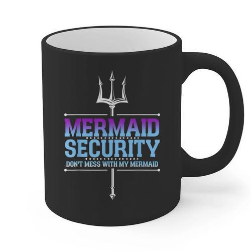 Mermaid Security Merman Merdad Mermaid Squad Fathers Day Dad Graphic Print Coffee Mug - Father's Day Fun