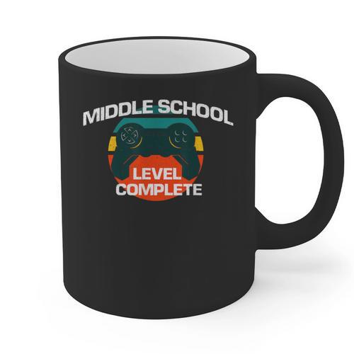 Middle School Graduation Gaming Vintage Level Complete Graphic Print Coffee Mug - Best Gift Smart