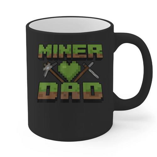 Miner Dad Birthday Boy Party Video Gamer Pixel Graphic Print Coffee Mug - Father's Day Fun