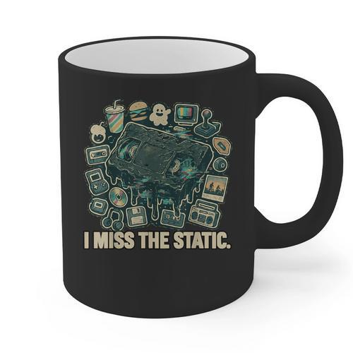 I Miss The Static Retro VHS Nostalgia Art Graphic Print Coffee Mug - Figerry