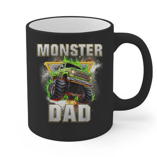 Monster Truck Dad Monster Truck Are My Jam Adults Kids Graphic Print Coffee Mug - Father's Day Fun