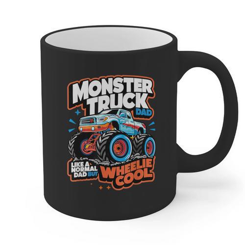 Monster Truck Dad Wheelie Cool Like Normal Dad Graphic Print Coffee Mug - Father's Day Fun