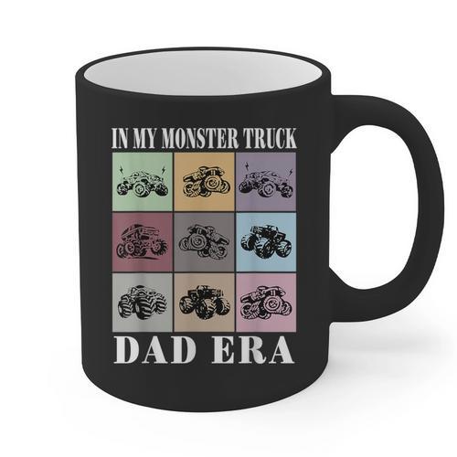 In My Monster Trucks Dad Era Graphic Print Coffee Mug - Father's Day Fun