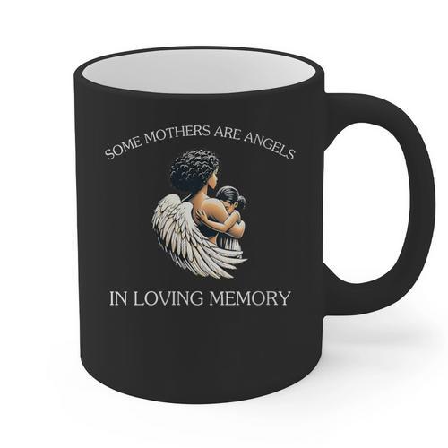 Mother's Day Remembrance African-American Mom Angel Memory Graphic Print Coffee Mug - Easessy