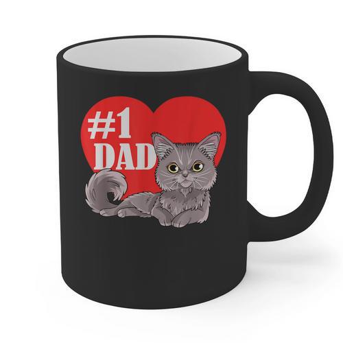 Nebelung Cat 1 Dad Father's Day Daddy Heart Decor For Men Women Kids Graphic Print Coffee Mug - Father's Day Fun