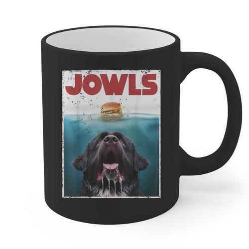 Newfoundland Dog Newfie Lab Jowls Burger Dog Mom Dad Graphic Print Coffee Mug - Father's Day Fun