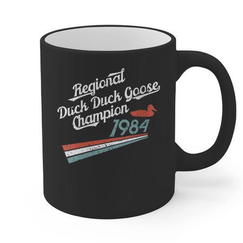 Nostalgia 80s Duck Goose Distressed Graphic Print Coffee Mug - Figerry