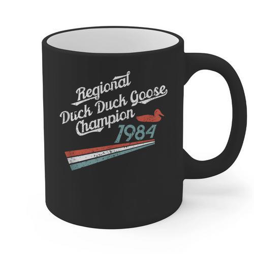 Nostalgia 80s Duck Goose Distressed Graphic Print Coffee Mug - Figerry