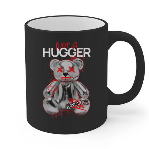 Not A Hugger Teddy Bear Antisocial Introvert Graphic Print Coffee Mug - Raresse