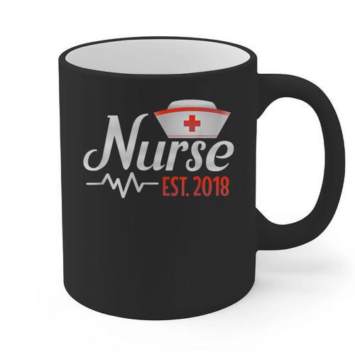 Nurse Nursing School Graduation Est 2018 Shirt Graphic Print Coffee Mug - Best Gift Smart