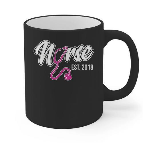 Nursing Graduation Nurse Est 2018 T-Shirt Graphic Print Coffee Mug - Best Gift Smart