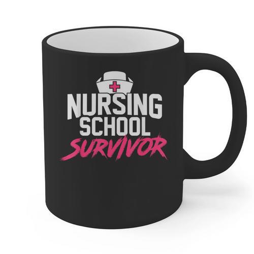 Nursing School Survivor Shirt Graduation Party Tee Graphic Print Coffee Mug - Best Gift Smart