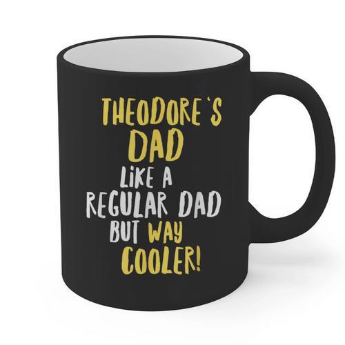 Theodore's Dad Text Men Boys Graphic Print Coffee Mug - Father's Day Fun
