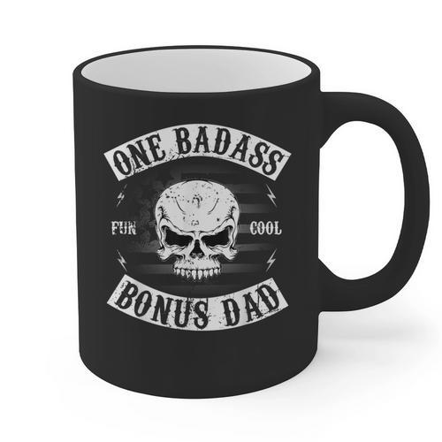 One Badass Bonus Step Dad Birthday Stepdad Graphic Print Coffee Mug - Father's Day Fun