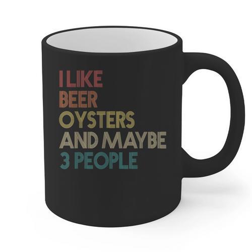 Oysters And Beer Lovers Introvert Quote Vintage Retro Graphic Print Coffee Mug - Raresse