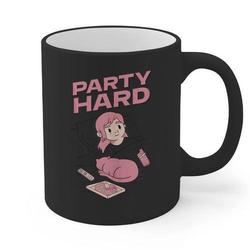 Party Hard Comfortable Stay At Home Introvert Graphic Print Coffee Mug - Raresse