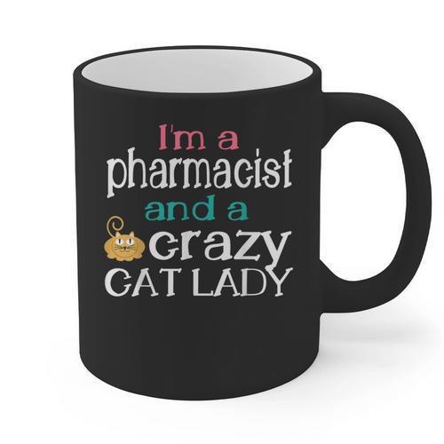 Pharmacist Cat Lady PharmD Women Graduation Graphic Print Coffee Mug - Best Gift Smart