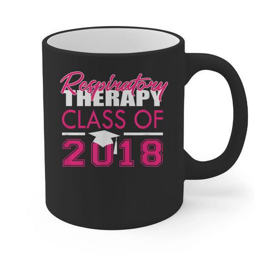 Pink Respiratory Therapist Class Of 2018 Graduation T Shirt Graphic Print Coffee Mug - Best Gift Smart