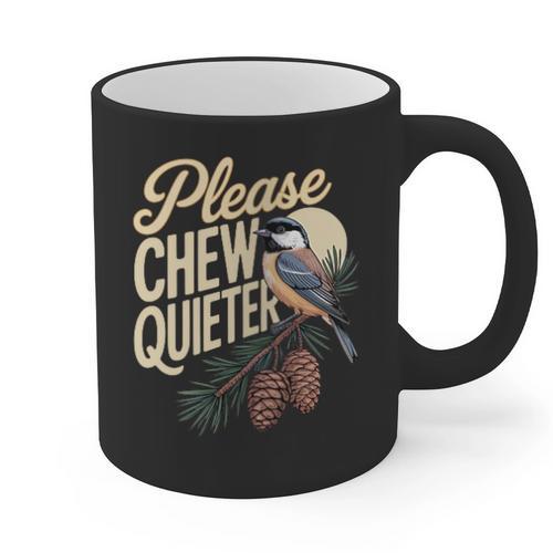 Please Chew Quieter Introverts Casual Everyday Graphic Print Coffee Mug - Raresse