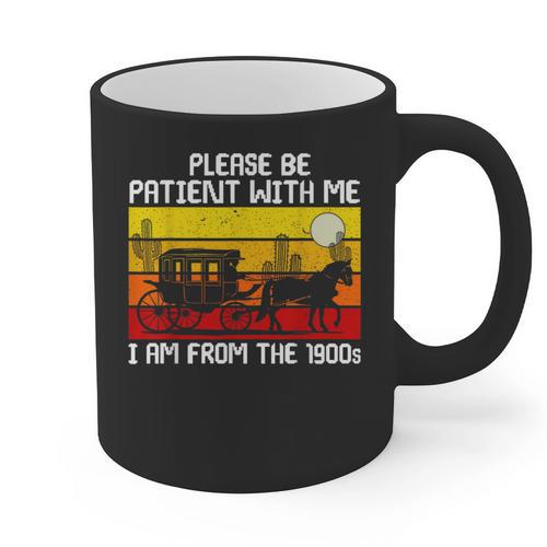 Please Be Patient With Me I'm From The 1900s Vintage Sun Set Graphic Print Coffee Mug - Figerry