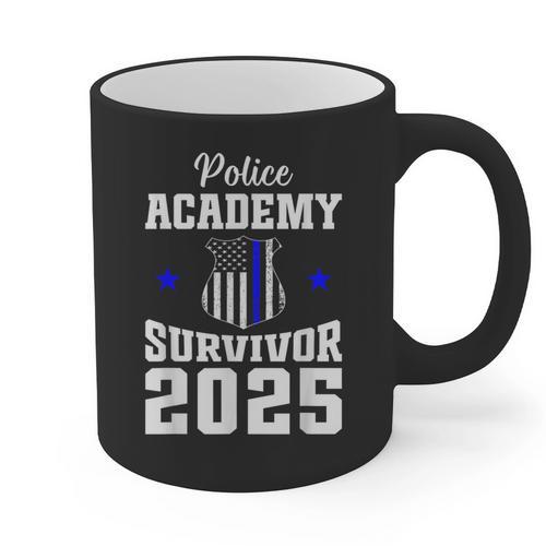 Police Academy Survivor 2025 Graduation Police School Graphic Print Coffee Mug - Best Gift Smart