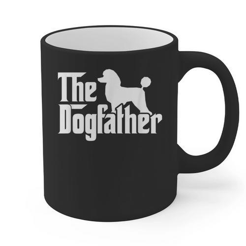 Poodle The Dogfather Cool Dog Daddy Dad Papa Father Men Kids Graphic Print Coffee Mug - Father's Day Fun