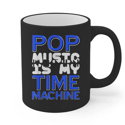 Pop Music Becomes a Time Machine Nostalgia Sound Quote Graphic Print Coffee Mug - Figerry