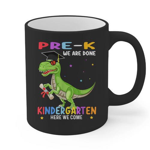 Pre k Graduation We Are Done Class 2023 Pre-k Dinosaur Boys Graphic Print Coffee Mug - Best Gift Smart