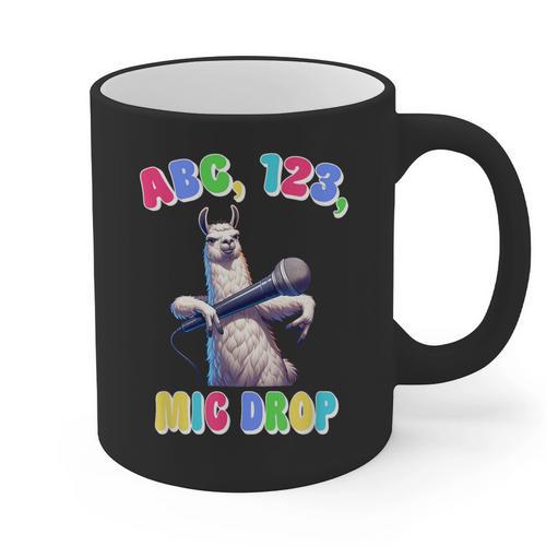 Preschool Graduate Shirt ABC 123 Mic Drop Llama Graduation Graphic Print Coffee Mug - Best Gift Smart