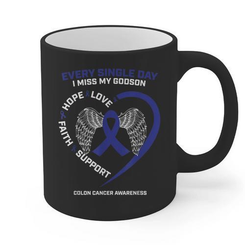 Products Faith Hope Love In Memory Of Godson Colon Cancer Graphic Print Coffee Mug - Easessy